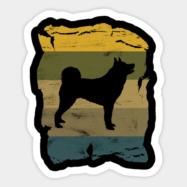 Karelian Bear Dog Distressed Vintage Retro Silhouette Sticker by DoggyStyles